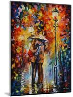 Kiss Under The Rain-Leonid Afremov-Mounted Art Print