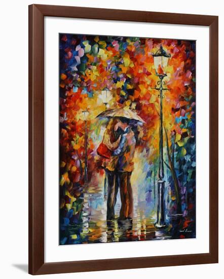 Kiss Under The Rain-Leonid Afremov-Framed Art Print