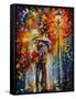Kiss Under The Rain-Leonid Afremov-Framed Stretched Canvas