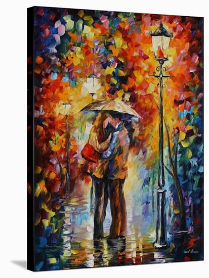 Kiss Under The Rain-Leonid Afremov-Stretched Canvas
