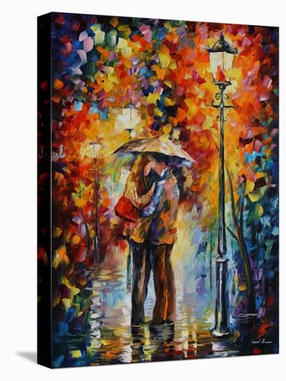 Kiss Under The Rain-Leonid Afremov-Stretched Canvas