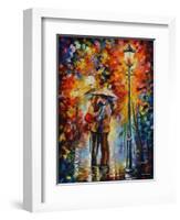 Kiss Under The Rain-Leonid Afremov-Framed Art Print