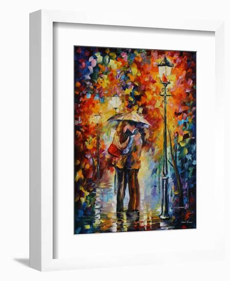 Kiss Under The Rain-Leonid Afremov-Framed Art Print