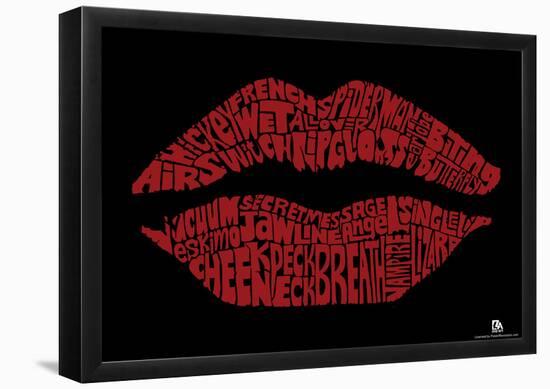 Kiss Words Text Poster-null-Framed Poster