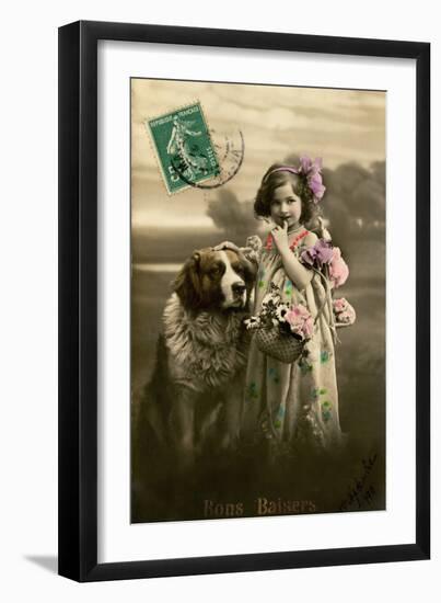 'Kisses' Postcard, 1911-French Photographer-Framed Photographic Print