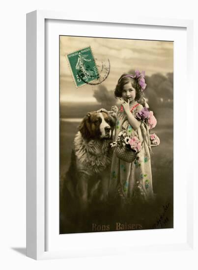 'Kisses' Postcard, 1911-French Photographer-Framed Photographic Print