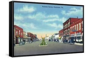 Kissimmee, Florida - Business Section View-Lantern Press-Framed Stretched Canvas