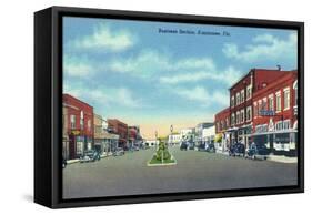 Kissimmee, Florida - Business Section View-Lantern Press-Framed Stretched Canvas