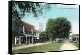 Kissimmee, Florida - View Down Broadway-Lantern Press-Framed Stretched Canvas