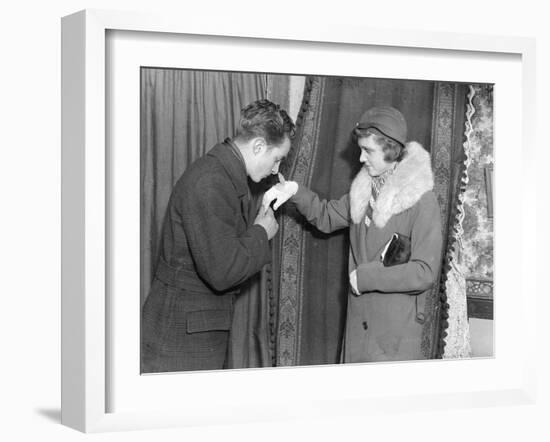 Kissing a Lady's Hand-null-Framed Photographic Print