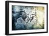 Kissing Blue Horses-Jace Grey-Framed Art Print