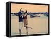 Kissing Couple at Playa de las Teresitas, Tenerife, Canary Islands, Spain-Michele Westmorland-Framed Stretched Canvas