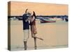 Kissing Couple at Playa de las Teresitas, Tenerife, Canary Islands, Spain-Michele Westmorland-Stretched Canvas