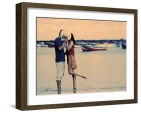 Kissing Couple at Playa de las Teresitas, Tenerife, Canary Islands, Spain-Michele Westmorland-Framed Photographic Print