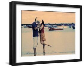 Kissing Couple at Playa de las Teresitas, Tenerife, Canary Islands, Spain-Michele Westmorland-Framed Photographic Print