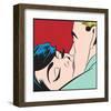 Kissing Couple Iii-null-Framed Art Print