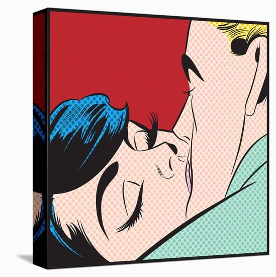 Kissing Couple Iii-null-Stretched Canvas