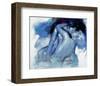 Kissing Couple in Blue-Joani-Framed Art Print