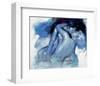 Kissing Couple in Blue-Joani-Framed Art Print