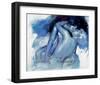 Kissing Couple in Blue-Joani-Framed Art Print