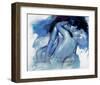 Kissing Couple in Blue-Joani-Framed Art Print