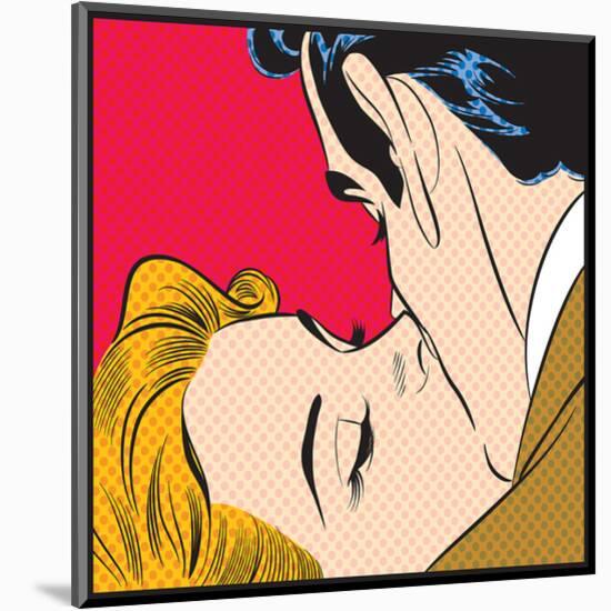 Kissing Couple-null-Mounted Art Print