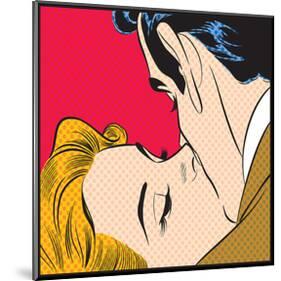 Kissing Couple-null-Mounted Art Print