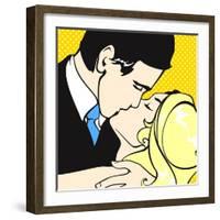 Kissing Couple-Alena Kozlova-Framed Art Print