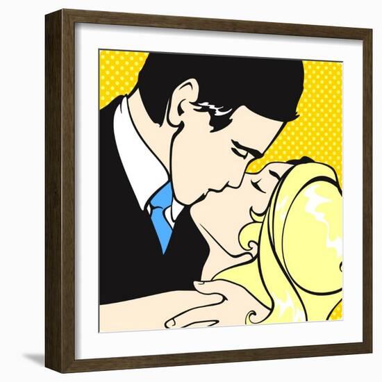 Kissing Couple-Alena Kozlova-Framed Art Print