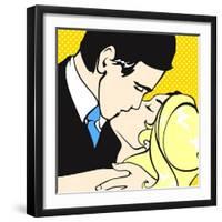 Kissing Couple-Alena Kozlova-Framed Art Print