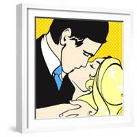 Kissing Couple-Alena Kozlova-Framed Art Print