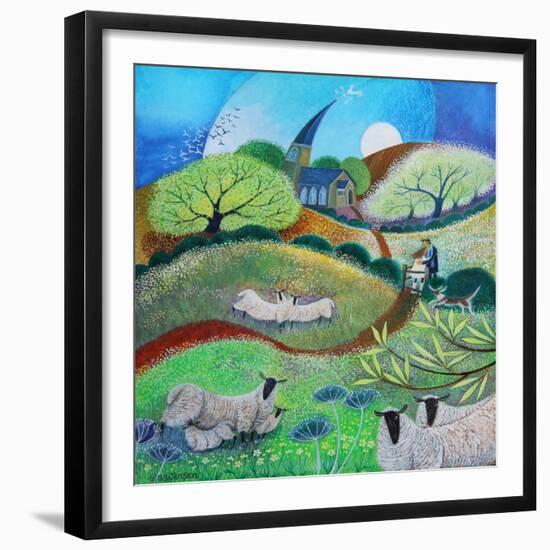 Kissing Gate, 2021 (acrylics on paper)-Lisa Graa Jensen-Framed Giclee Print