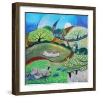 Kissing Gate, 2021 (acrylics on paper)-Lisa Graa Jensen-Framed Giclee Print