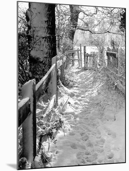 Kissing Gate in the Snow-null-Mounted Photographic Print