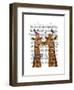 Kissing Giraffes with Birds-Fab Funky-Framed Art Print