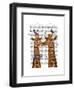 Kissing Giraffes with Birds-Fab Funky-Framed Art Print