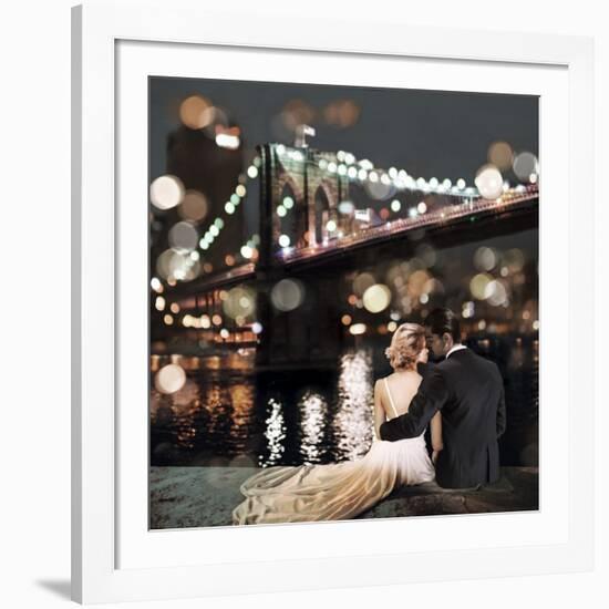 Kissing in a NY Night (detail)-Dianne Loumer-Framed Giclee Print