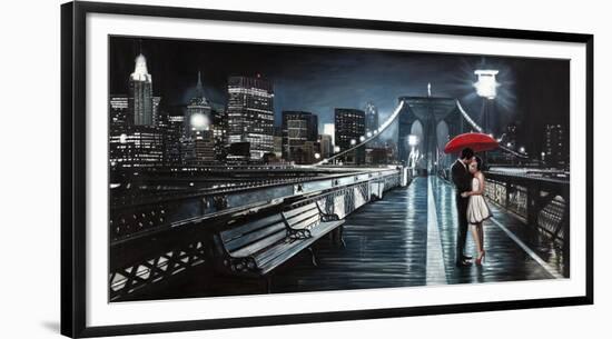 Kissing on Brooklyn Bridge-Pierre Benson-Framed Art Print