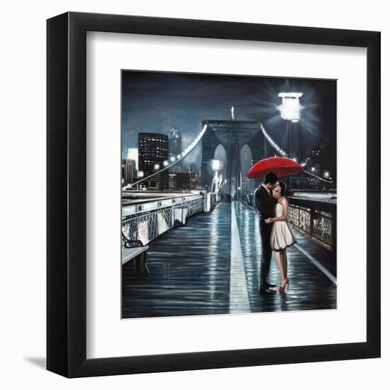 Kissing on Brooklyn Bridge-Pierre Benson-Framed Art Print