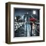 Kissing on Brooklyn Bridge-Pierre Benson-Framed Art Print