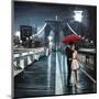 Kissing on Brooklyn Bridge-Pierre Benson-Mounted Art Print