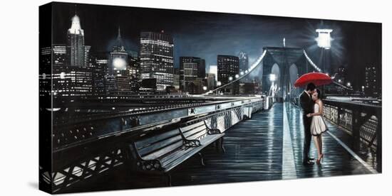 Kissing on Brooklyn Bridge-Pierre Benson-Stretched Canvas