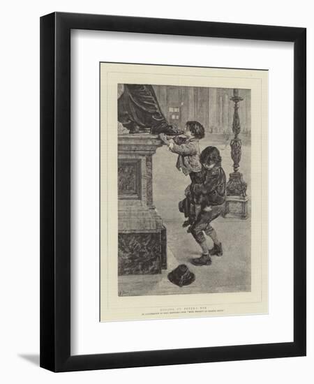 Kissing St Peter's Toe-Charles Paul Renouard-Framed Giclee Print