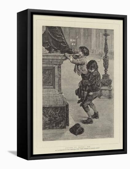 Kissing St Peter's Toe-Charles Paul Renouard-Framed Stretched Canvas