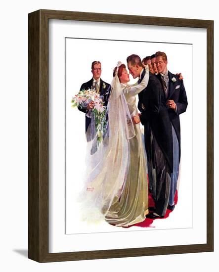 "Kissing the Best Man,"June 5, 1937-Albert W. Hampson-Framed Giclee Print