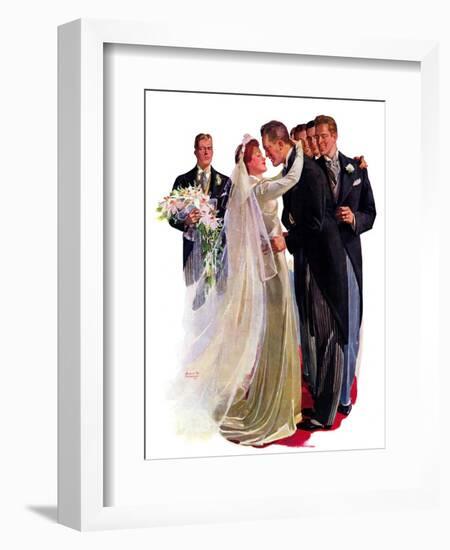 "Kissing the Best Man,"June 5, 1937-Albert W. Hampson-Framed Giclee Print