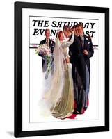 "Kissing the Best Man," Saturday Evening Post Cover, June 5, 1937-Albert W. Hampson-Framed Giclee Print