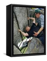 Kissing the Blarney Stone, County Cork, Munster, Eire (Republic of Ireland)-Julia Bayne-Framed Stretched Canvas