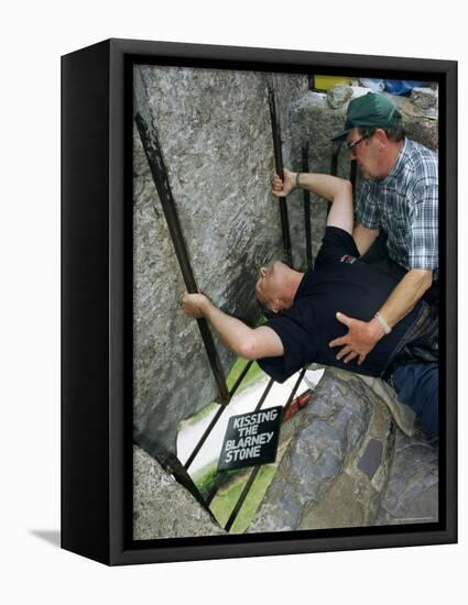 Kissing the Blarney Stone, County Cork, Munster, Eire (Republic of Ireland)-Julia Bayne-Framed Stretched Canvas