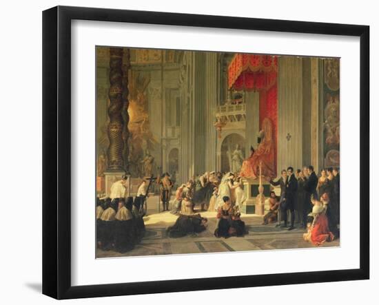 Kissing the Feet of the Statue of St. Peter in St. Peter's, Rome, 1812-Antoinette Cecile Hortense Lescot Haudebourt-Framed Giclee Print